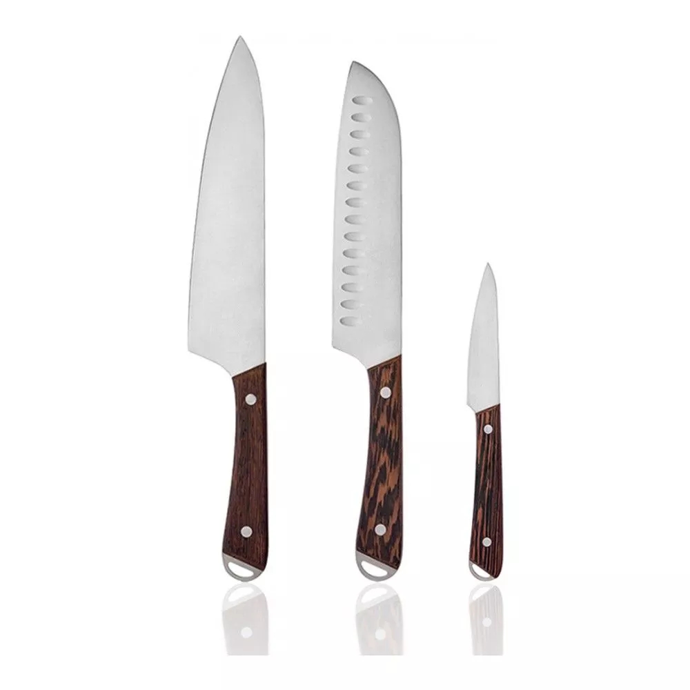 Set de couteaux de cuisine avec bloc en bois 7 couteaux à manche en bois urne avec bloc couteau en acier tranchant 