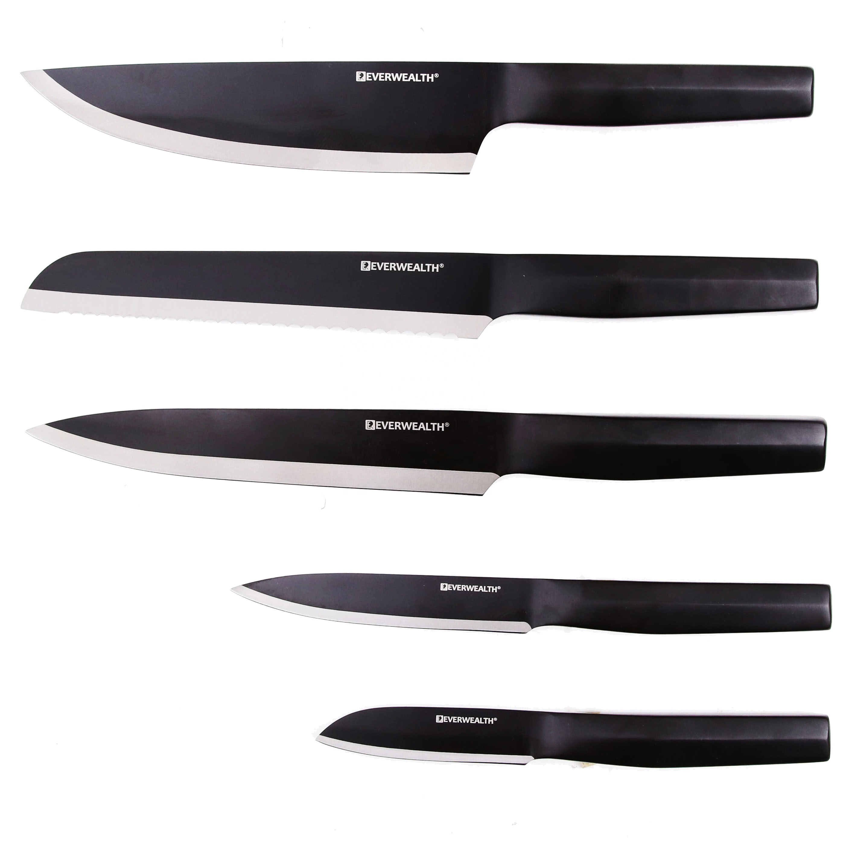 Outil de cuisine professionnel Premium noir oxyde couteau de chef Set de viande végétale 8 pouces couteau de cuisine Set de gravure 